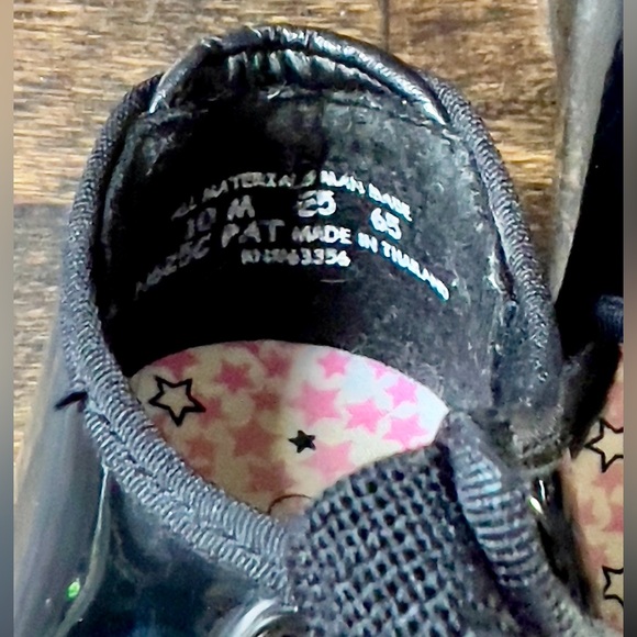 Black Patent CAPEZIO Tap Shoes Size 10M Tele Tone Tap N625C Elastic No Laces - Picture 6 of 7